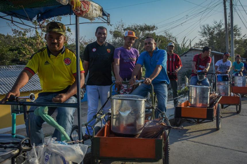 Vendeurs de peto à Barranquilla.