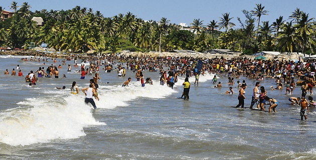 La plage de Puerto Colombia le 1er janvier 2014
